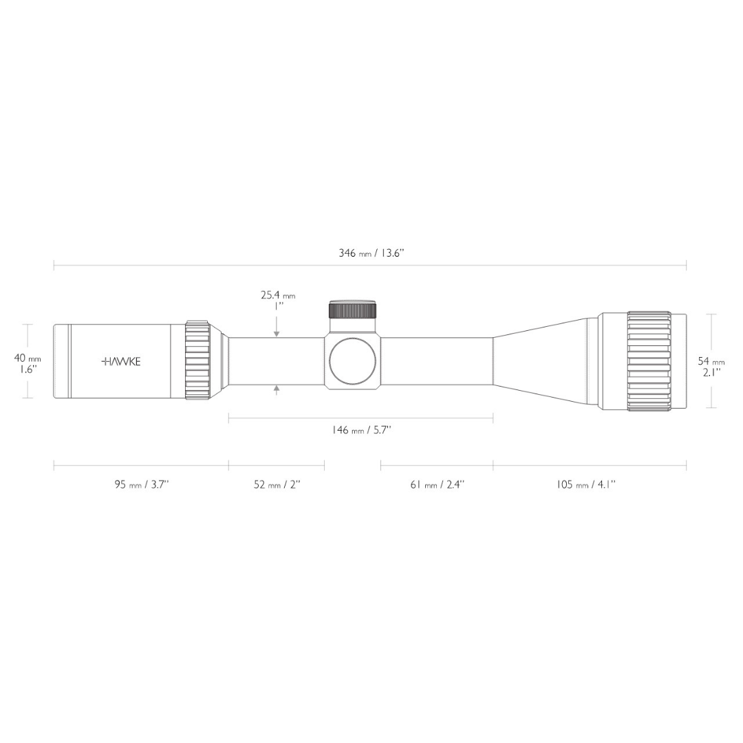 LUNETA HAWKE VANTAGE 4-12X40 SFP RETICULO