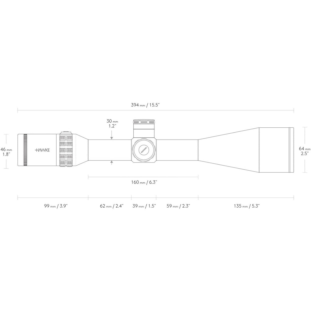 LUNETA HAWKE SIDEWINDER 8-32×56 SF PRO II SISTEMA H5 SFP