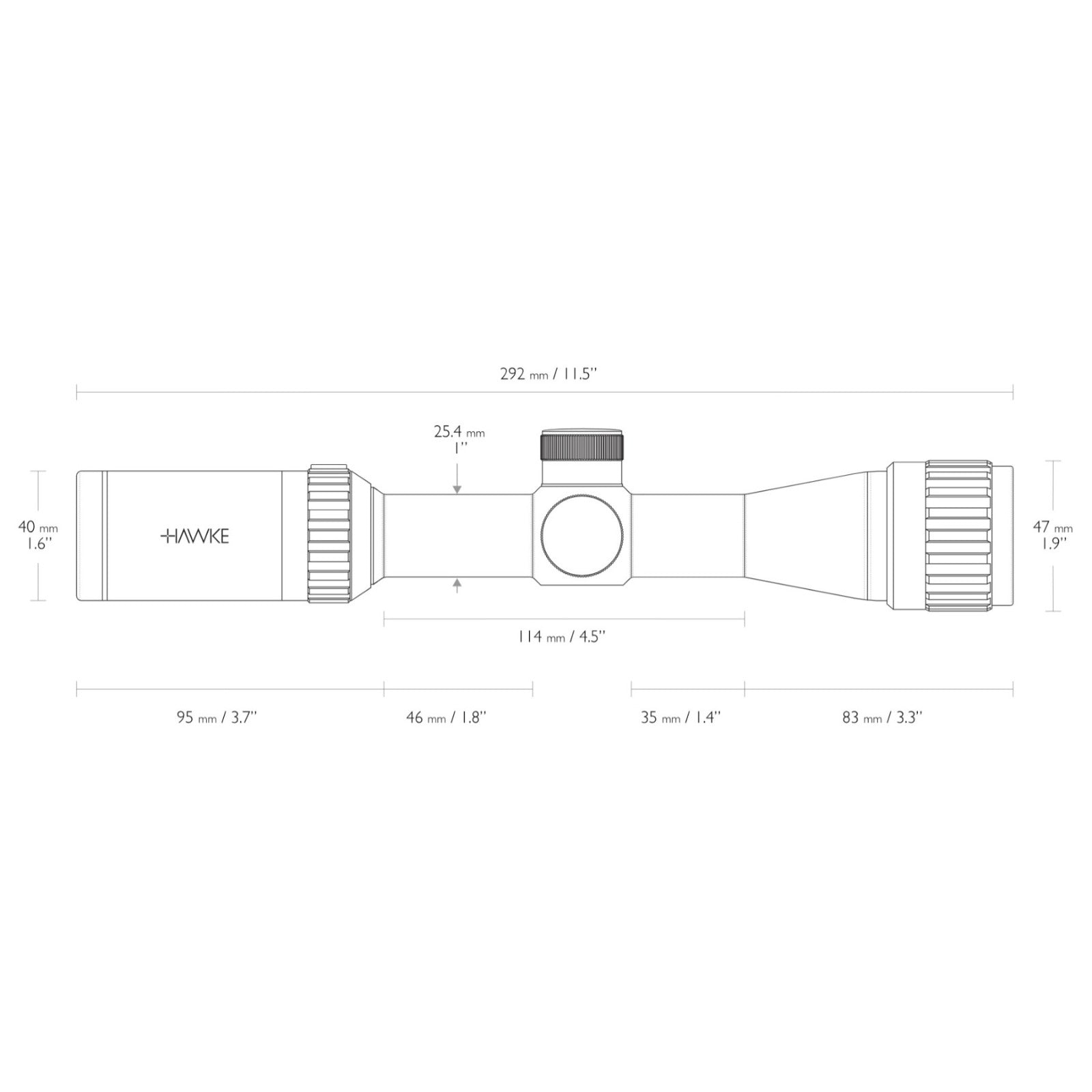 LUNETA HAWKE VANTAGE 2-7X32 SFP PRO MIL DOT 25.4MM