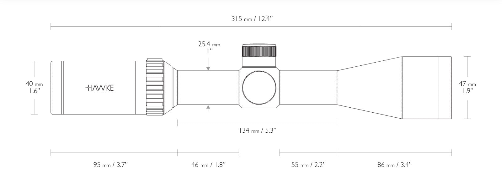 LUNETA HAWKE VANTAGE 3-9X40 SFP RETICULO 22LR