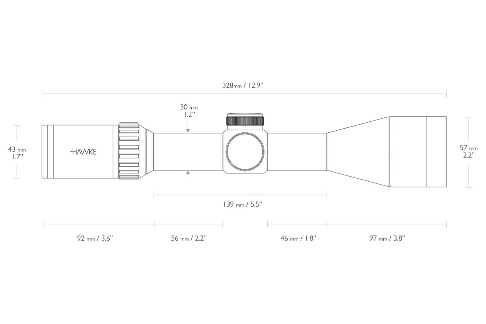 LUNETA HAWKE VANTAGE 2.5-10x50 SFP L4A DOT